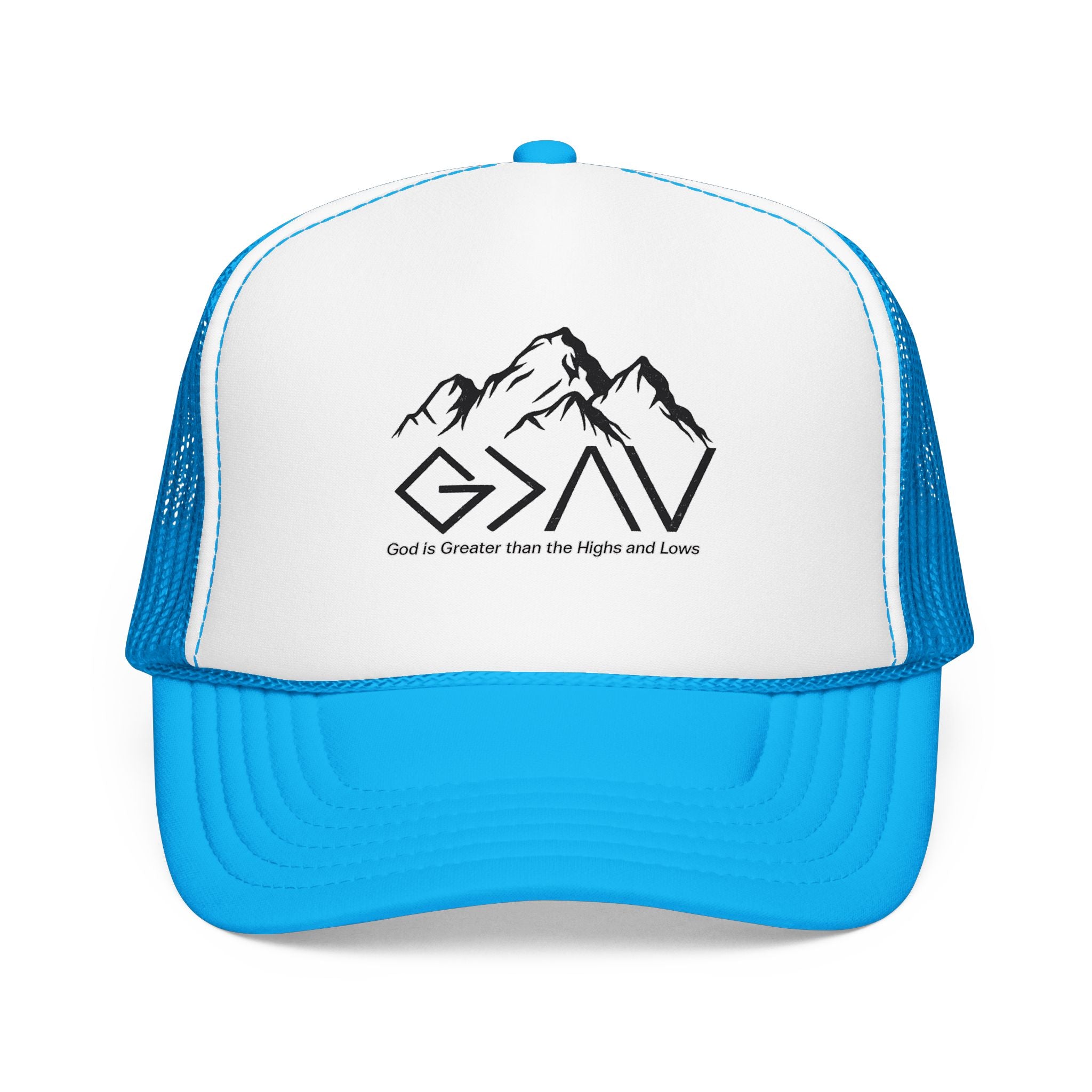 God is Greater Trucker Hat | Crown First
