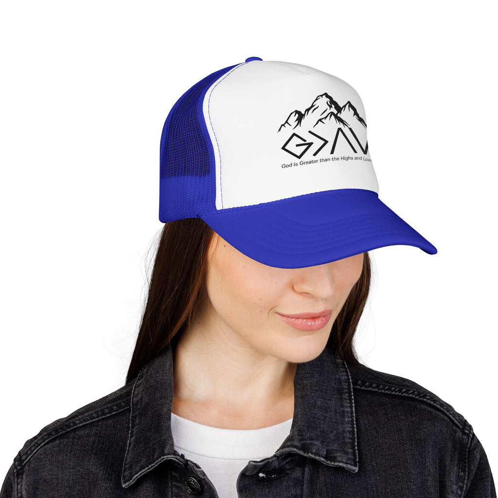 God is Greater Trucker Hat | Crown First