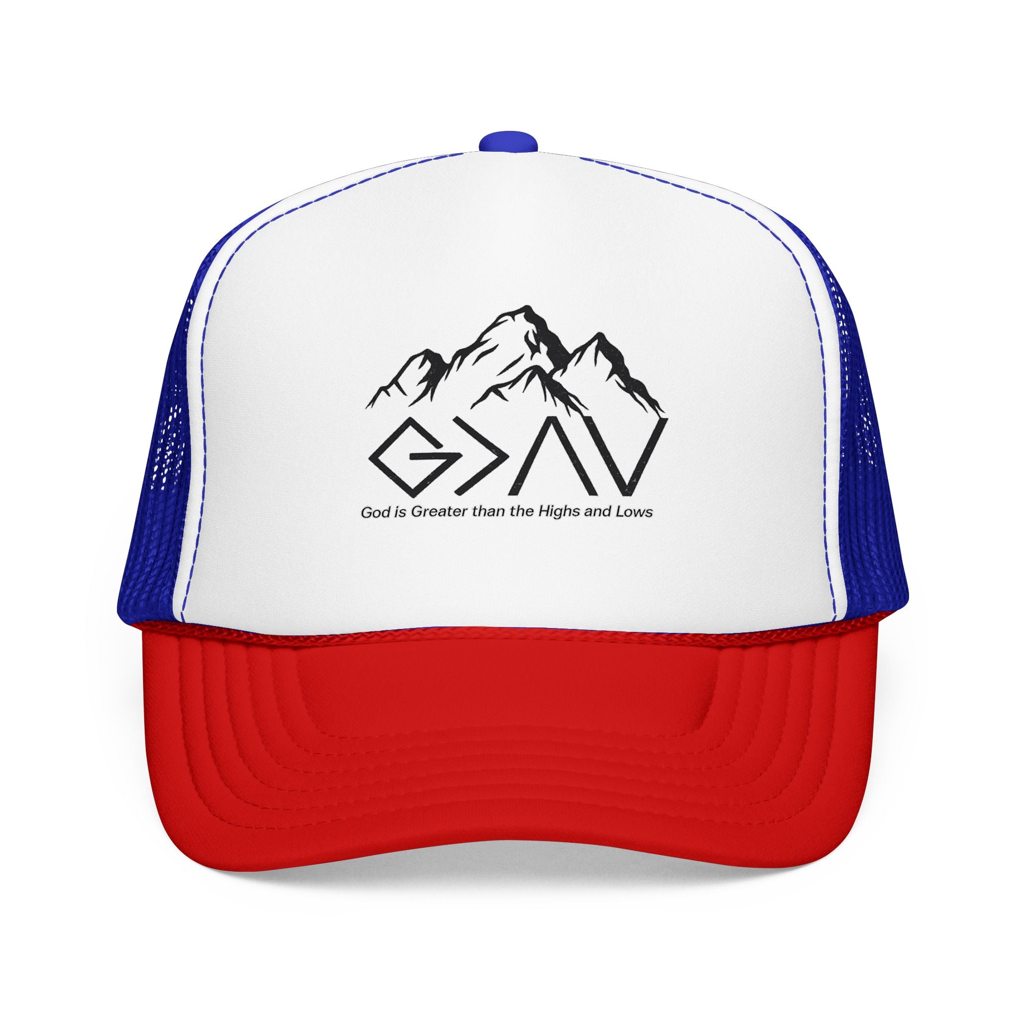 God is Greater Trucker Hat | Crown First