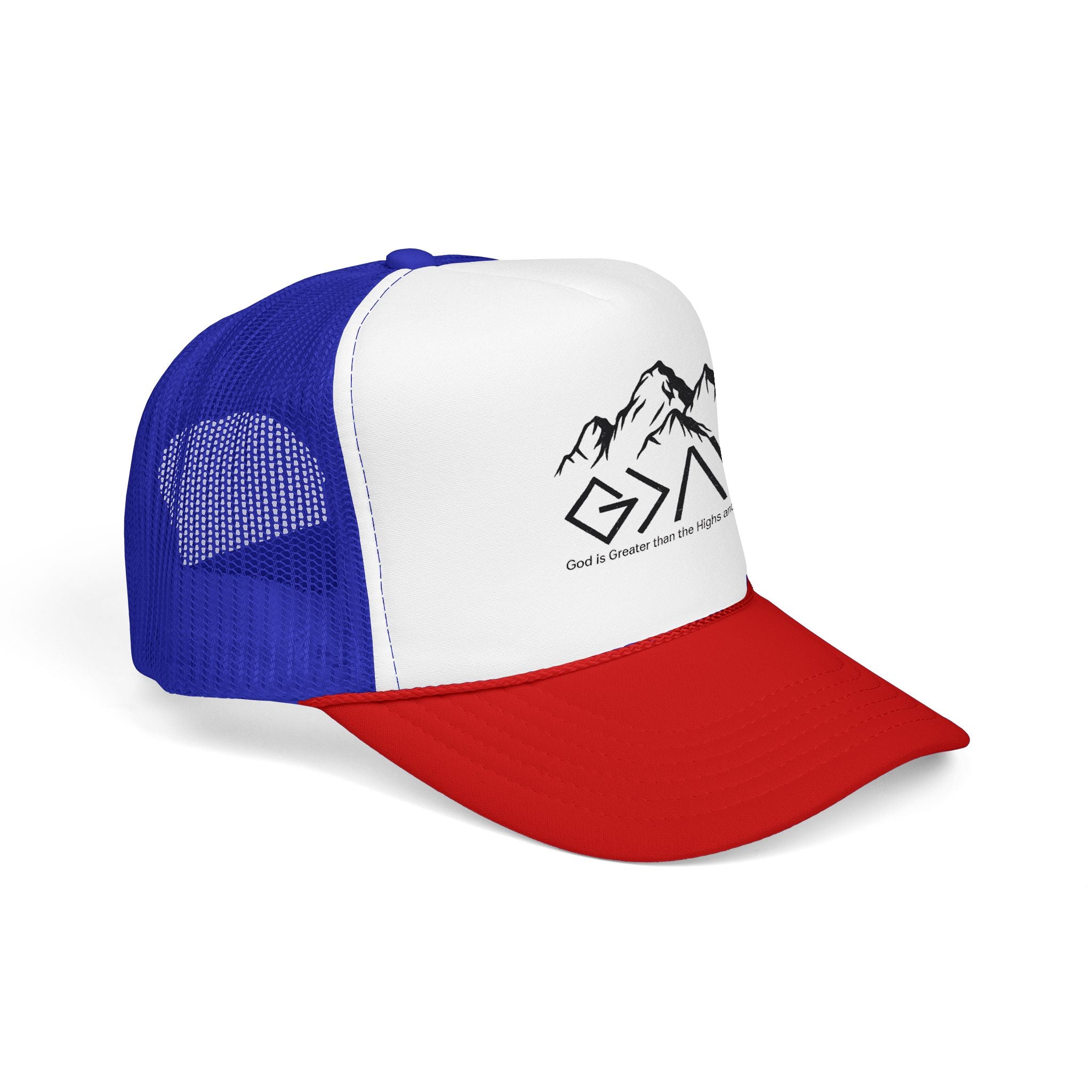 God is Greater Trucker Hat | Crown First