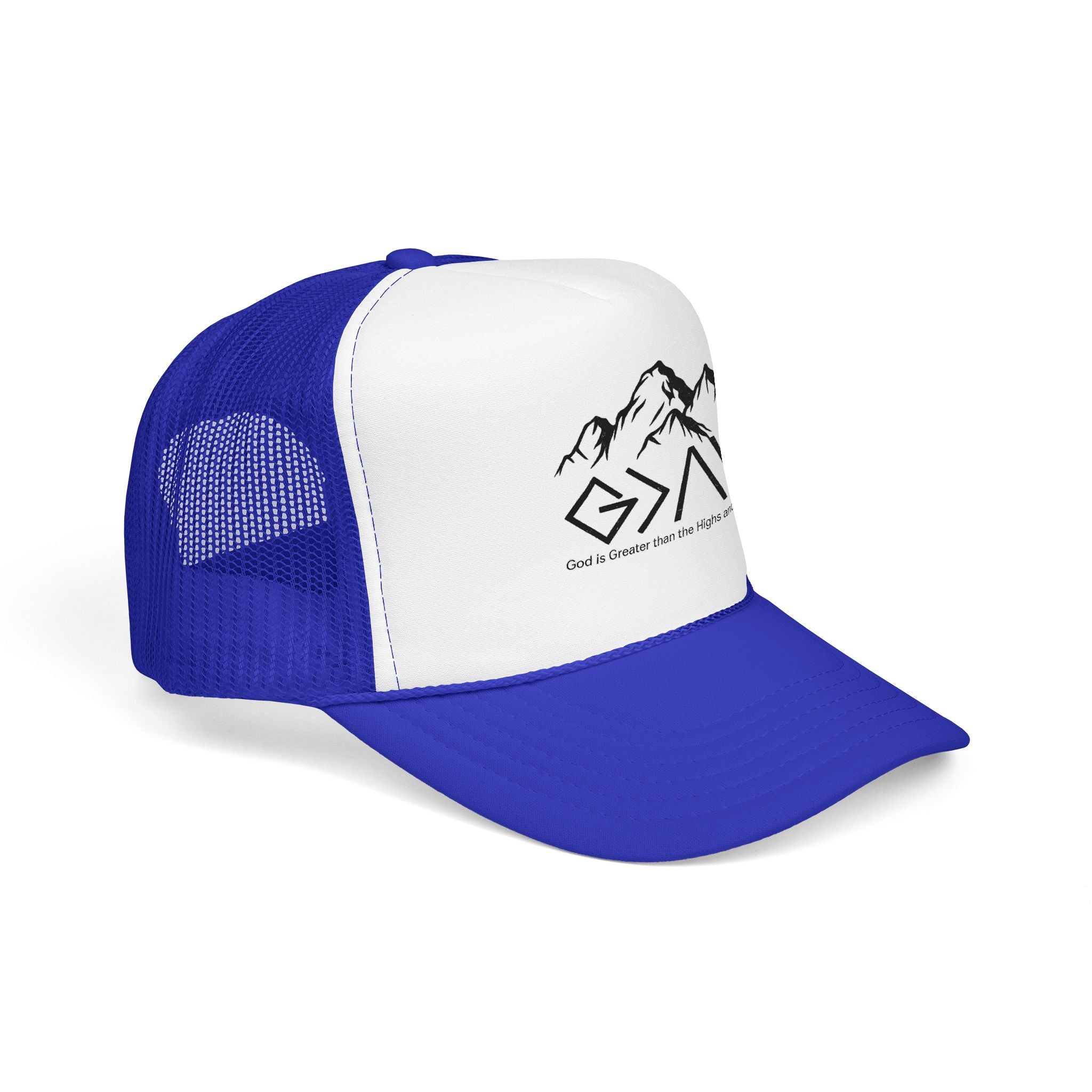 God is Greater Trucker Hat | Crown First